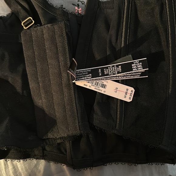 Victoria's Secret CORSET BRA SET BLACK Purple EMBROIDERED - Picture 6 of 6